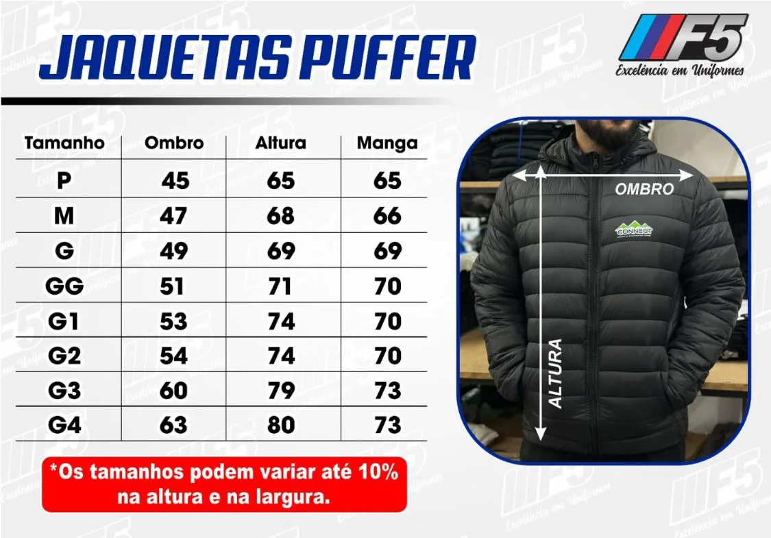 Jaqueta Puffer Bordada